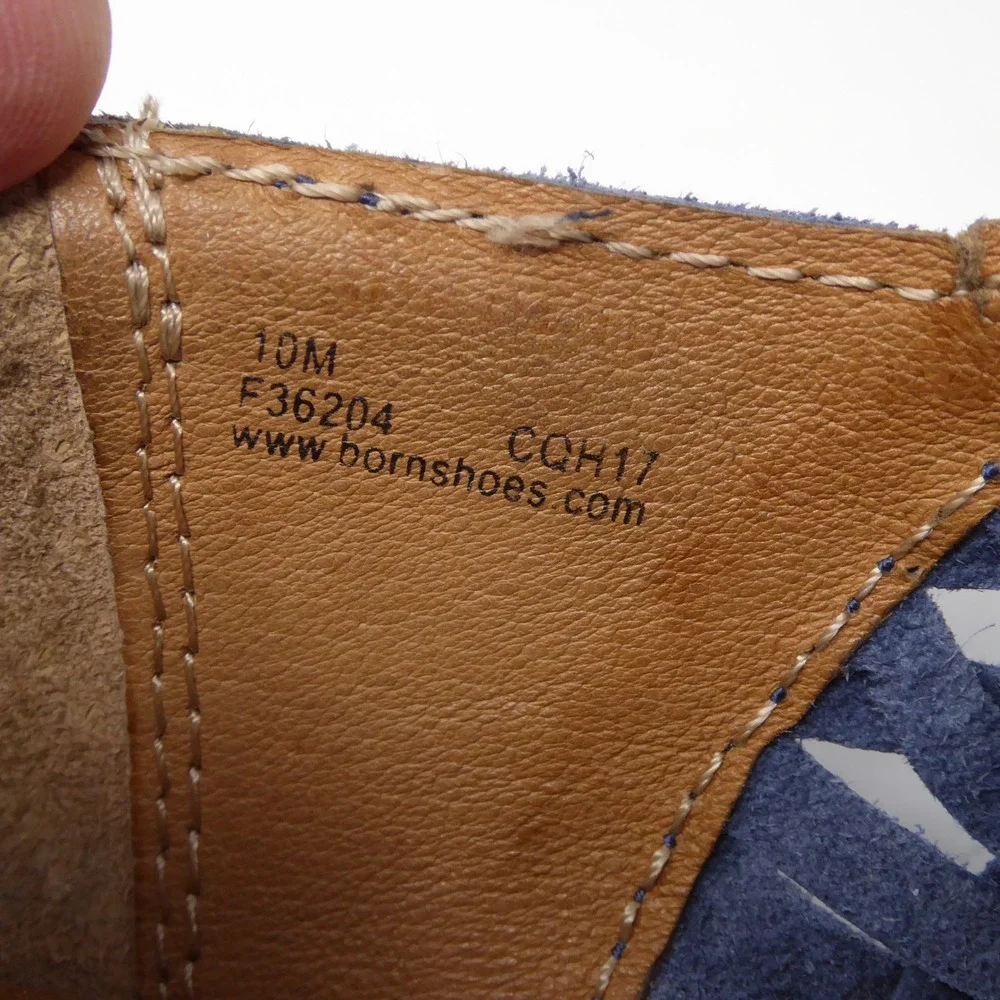 Born Womens Katharina Shoes Blue Suede Woven Ruched Back Zip Ankle Booties 10M - Picture 8 of 9